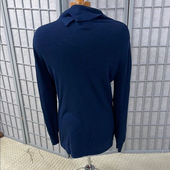 Coco Y Club Blue Turtleneck Sweater with Asymmetrical Collar, Women’s Medium - Picture 3 of 4